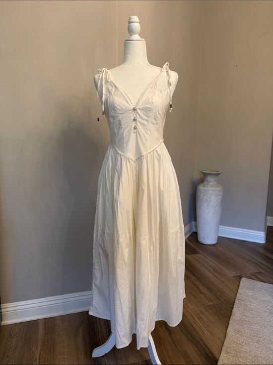 Free People Dresses & Skirts - Free People Ivory Maxi Dress with Tie Straps